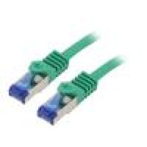 Patch cord S/FTP 6a lanko Cu LSZH zelená 1,5m 26AWG -20÷75°C