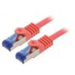 Patch cord S/FTP 6a lanko Cu LSZH červená 2m 26AWG -20÷75°C