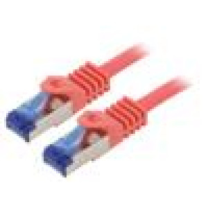 Patch cord S/FTP 6a lanko Cu LSZH červená 2m 26AWG -20÷75°C