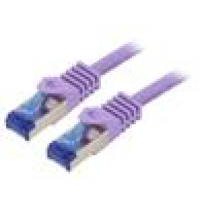Patch cord S/FTP 6a lanko Cu LSZH fialová 3m 26AWG -20÷75°C