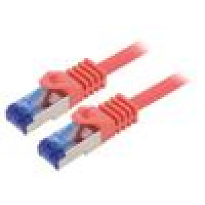 Patch cord S/FTP 6a lanko Cu LSZH červená 5m 26AWG -20÷75°C