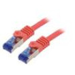 Patch cord S/FTP 6a lanko Cu LSZH červená 10m 26AWG -20÷75°C