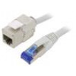 Prodlužka RJ45 S/FTP 6a lanko Cu LSZH šedá 10m 26AWG