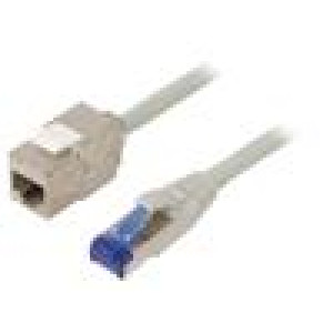 Prodlužka RJ45 S/FTP 6a lanko Cu LSZH šedá 15m 26AWG