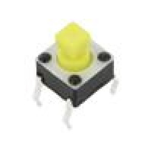 Mikrospínač TACT SPST-NO pol: 2 0,05A/12VDC THT 2,45N 6x6x4mm
