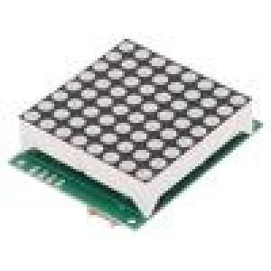 Zobrazovač: LED matice 8x8 červená 6600ucd 46,9x37,9x14,75mm