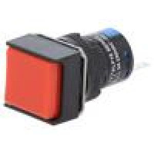PLP16-C1SQ3-SA4 Přepínač: tlačítkový pol: 2 5A/250VAC ON-(ON) červená IP40