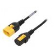 Kabel 3x18AWG IEC C13 zásuvka,IEC C14 vidlice PVC 3m černá