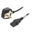 Kabel BS 1363 (G) vidlice,IEC C13 zásuvka 2m černá PVC 10A