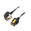 Kabel BS 1363 (G) vidlice,IEC C19 zásuvka 2m se zajištěním