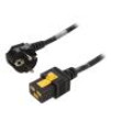 Kabel 3x1,5mm2 CEE 7/7 (E/F) úhlová vidlice,IEC C19 zásuvka