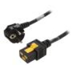 Kabel 3x1,5mm2 CEE 7/7 (E/F) úhlová vidlice,IEC C19 zásuvka