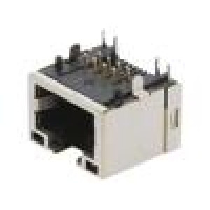 Zásuvka RJ45 PIN: 8 zlacený Obvod: 8p8c na PCB THT