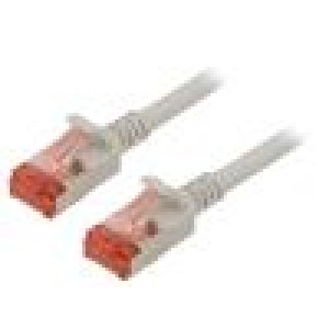 Patch cord U/FTP 6 lanko Cu LSZH šedá 2m 28AWG tienený