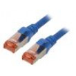 Patch cord S/FTP 6 lanko Cu LSZH modrá 0,25m 27AWG