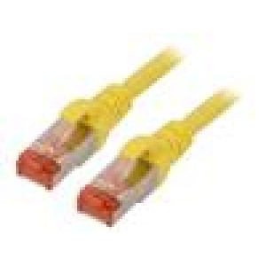 Patch cord S/FTP 6 lanko Cu LSZH žlutá 0,5m 27AWG