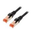 Patch cord S/FTP 6 lanko Cu LSZH černá 1m 27AWG