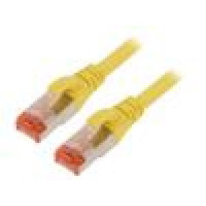 Patch cord S/FTP 6 lanko Cu LSZH žlutá 1m 27AWG