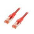 Patch cord S/FTP 6 lanko Cu LSZH červená 3m 27AWG