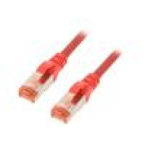 Patch cord S/FTP 6 lanko Cu LSZH červená 3m 27AWG