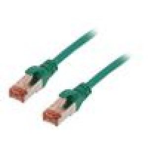 Patch cord S/FTP 6 lanko Cu LSZH zelená 5m 27AWG