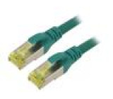 Patch cord S/FTP 6a lanko Cu LSZH zelená 1m 26AWG