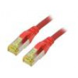 Patch cord S/FTP 6a lanko Cu LSZH červená 1m 26AWG