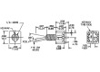 Páčkový přepínač do plošného spoje 2x přep. ON-ON