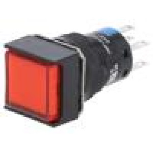 PLP16-24SQ3-DE6 Přepínač: tlačítkový pol: 2 5A/250VAC ON-ON červená IP65