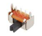 Přepínač: posuvný pol: 2 0,1A/12VDC ON-ON Montáž: PCB,THT 500mΩ