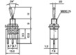 Páčkový přepínač miniaturní 3 polohy ON-OFF-ON 3A