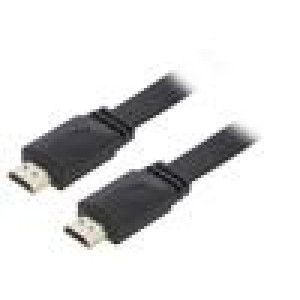 Kabel HDMI 2.0,plochý HDMI vidlice,z obou stran 3m černá