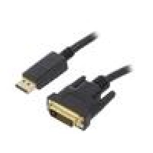 Kabel DisplayPort vidlice,DVI-D (24+1) vidlice 3m černá