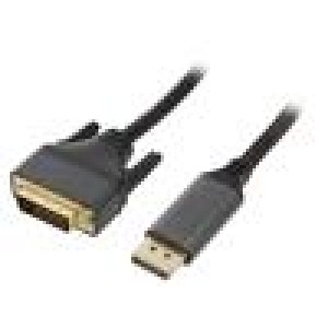 Kabel DisplayPort vidlice,DVI-D (24+1) vidlice 1,8m černá