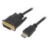 Kabel DVI-D (18+1) vidlice,HDMI vidlice 4,5m černá 30AWG