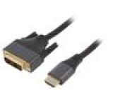 Kabel DVI-D (18+1) vidlice,HDMI vidlice 1,8m černá