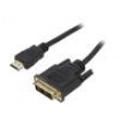 Kabel DVI-D (18+1) vidlice,HDMI vidlice 7,5m černá 30AWG