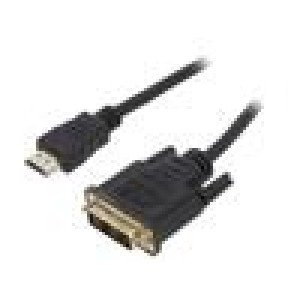 Kabel DVI-D (18+1) vidlice,HDMI vidlice 7,5m černá 30AWG