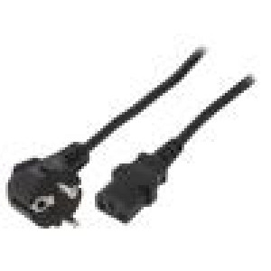 Kabel 3x0,75mm2 CEE 7/7 (E/F) úhlová vidlice,IEC C13 zásuvka