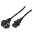 Kabel CEE 7/7 (E/F) úhlová vidlice,IEC C13 zásuvka 3m černá