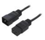 Kabel IEC C19 zásuvka,IEC C20 vidlice 1,5m černá PVC 16A