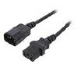 Kabel IEC C13 zásuvka,IEC C14 vidlice 1,8m černá PVC 10A