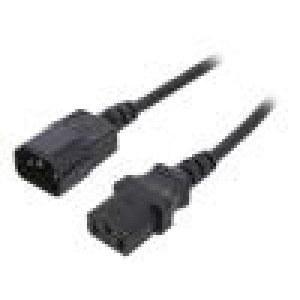 Kabel IEC C13 zásuvka,IEC C14 vidlice 1,8m černá PVC 10A