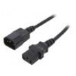 Kabel IEC C13 zásuvka,IEC C14 vidlice 3m černá PVC 3x1mm2