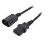 Kabel IEC C13 zásuvka,IEC C14 vidlice 3m černá PVC 3x1mm2