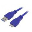 Kabel USB 3.0 USB A vidlice,USB B micro vidlice 1,8m modrá