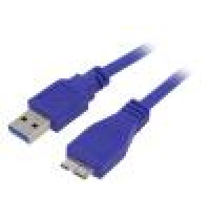 Kabel USB 3.0 USB A vidlice,USB B micro vidlice 1,8m modrá