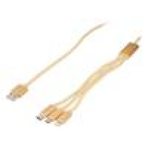 Kabel USB 2.0 1m zlatá textilní Cablexpert