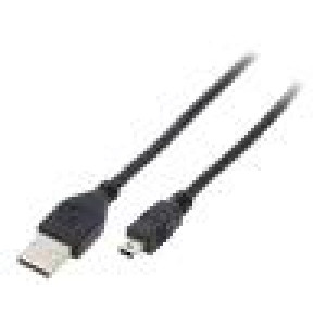 Kabel USB 2.0 USB A vidlice,USB B mini vidlice zlacený 1,8m