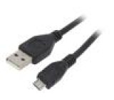 Kabel USB 2.0 USB A vidlice,USB B micro vidlice zlacený 0,1m